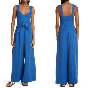 Farm RioWide-Leg Belted Linen Viscose Jumpsuit